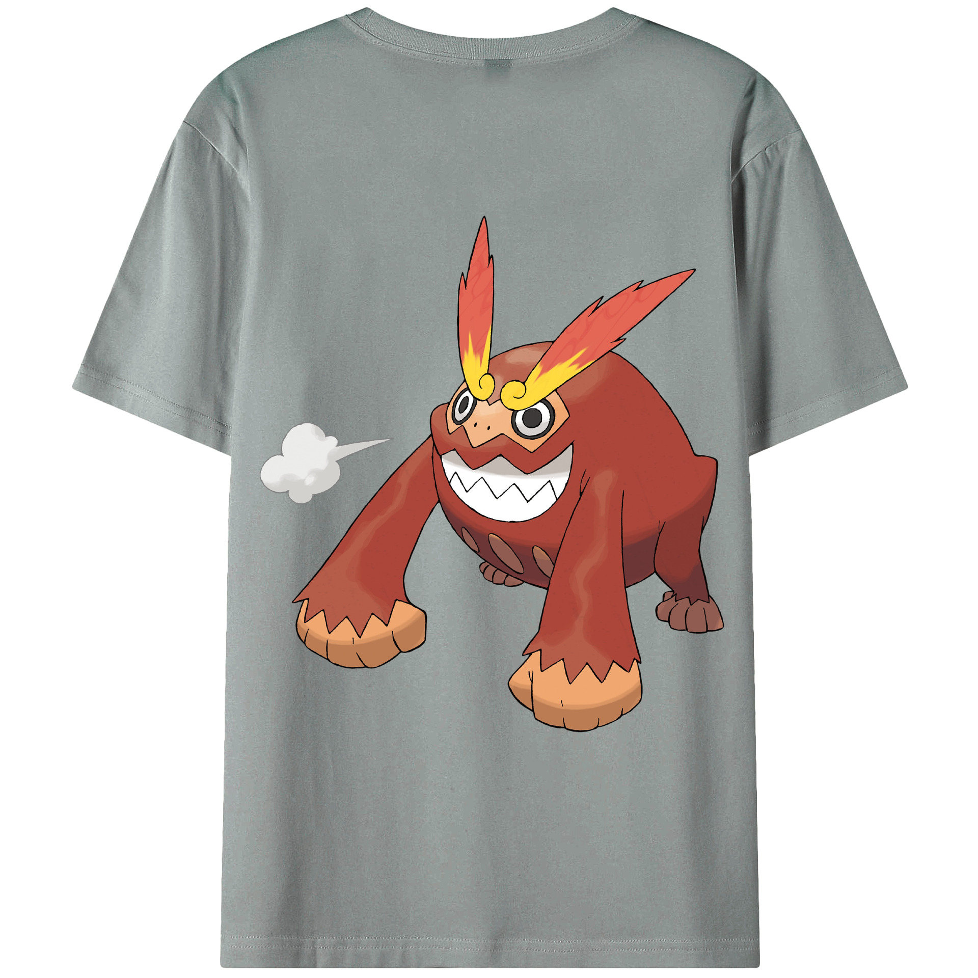 （画像用） ポケットモンスター Pokémon 綿100％ メンズ半袖Tシャツ（バックプリント） 通気性